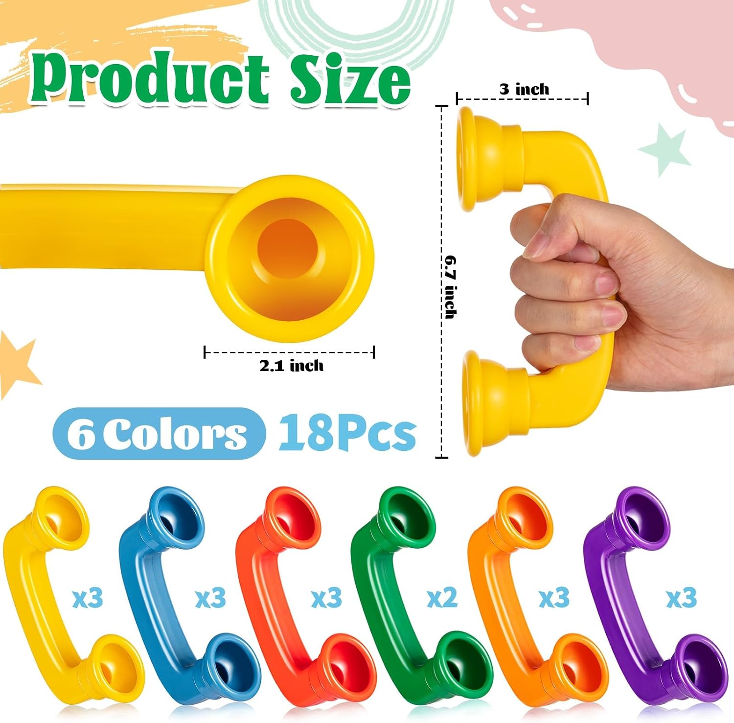 Whisper Reading Phones Upgrade Large Auditory Feedback Hear Myself Sound Phone Speech Therapy Toy Phone Tool for Class Accelerate Reading Fluency Comprehension and Pronunciation 18 Pack