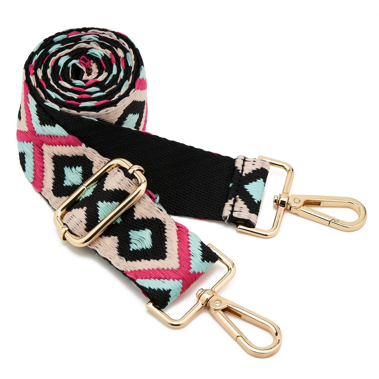 ZOOEASS Wide Shoulder Strap Adjustable Replacement Belt Guitar Style Crossbody Bag Handbag Strap Multicolor Canvas Straps(Wide:1.5in)(Color12)