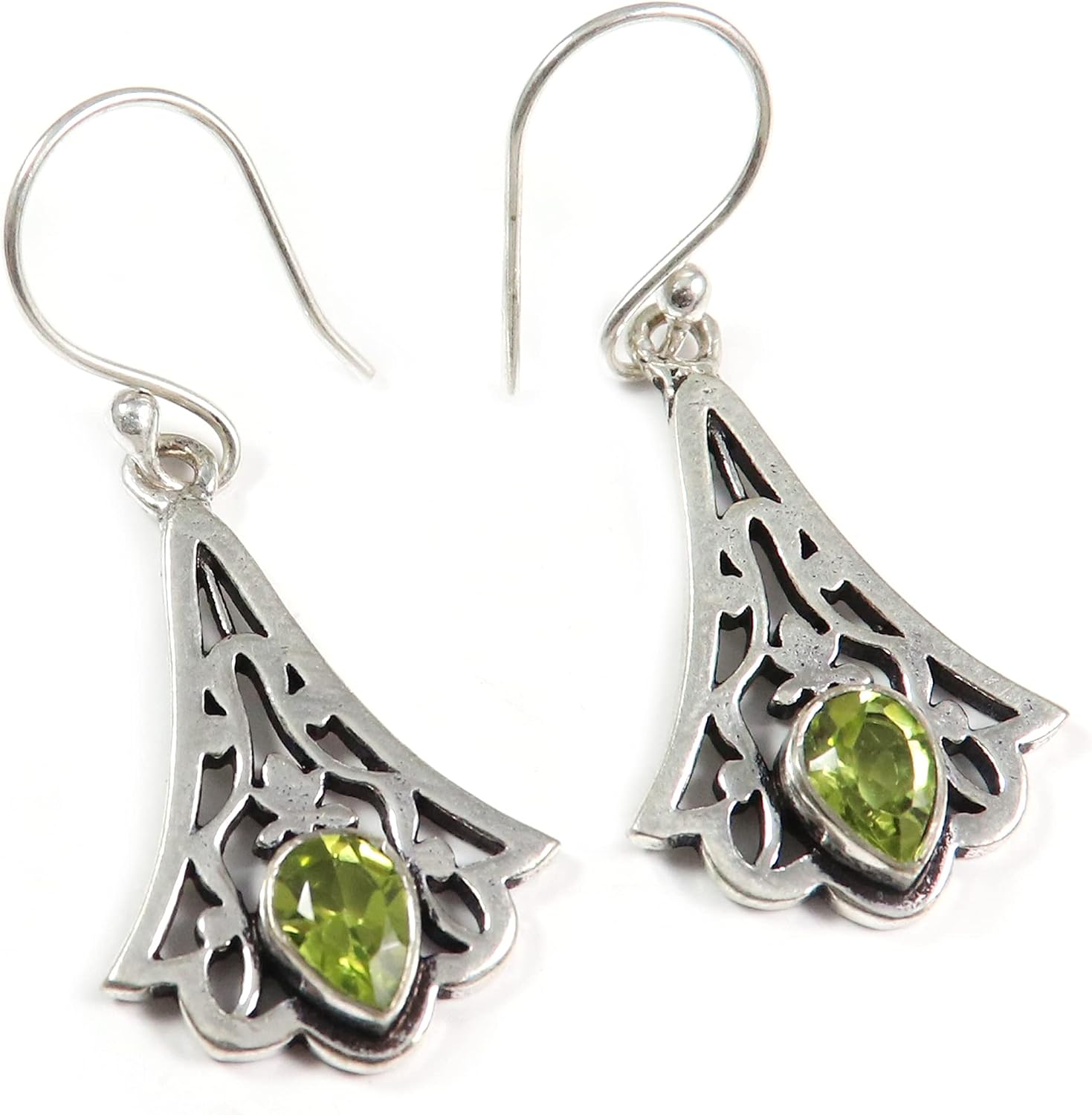 Goyal Exports Peach Moonstone Rutilated Quartz Labradorite Peridot Faceted Gemstone 925 Sterling Silver Drop Dangle Earring Handmade Jewelry SEG08