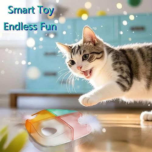 Miniatura 4 de Juguetes para gatos interactivos automáticos Whack-A-MoleHide and Seek Ultra Fun Smart Cat Feather Toy para gatos de interior recargable 2 plumas 4