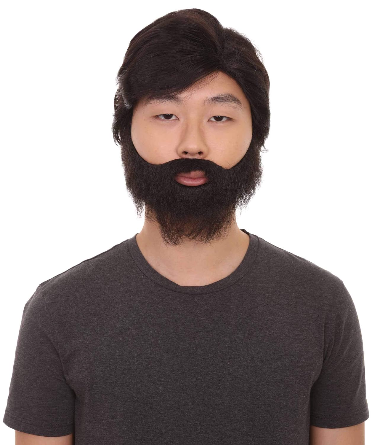 HPO Full Beard Set Wig, Black Adult HM-454A