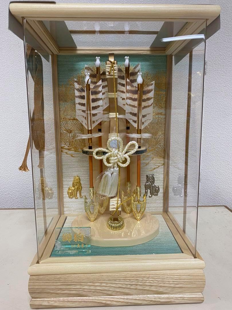 東京久月 家紋付き破魔弓 コンパクトサイズ間口約26×奥行約15×高さ