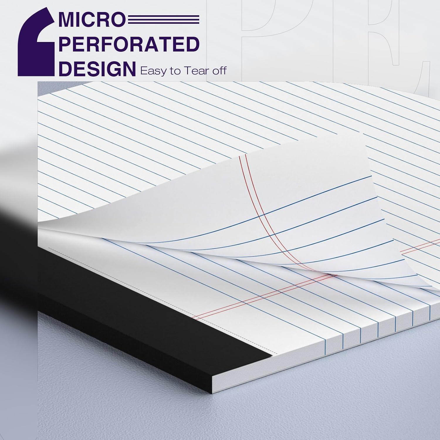 2 Pack Legal Pads 8.5 x 11 College Ruled Note Pads 8.5 x 11 Notepads 8.5 x 11 Micro Perforated Writing Pads 8.5 x 11 Pads of Paper Lined White Paper, 50 Sheets per Notepad for Home, Office, School - Image 3