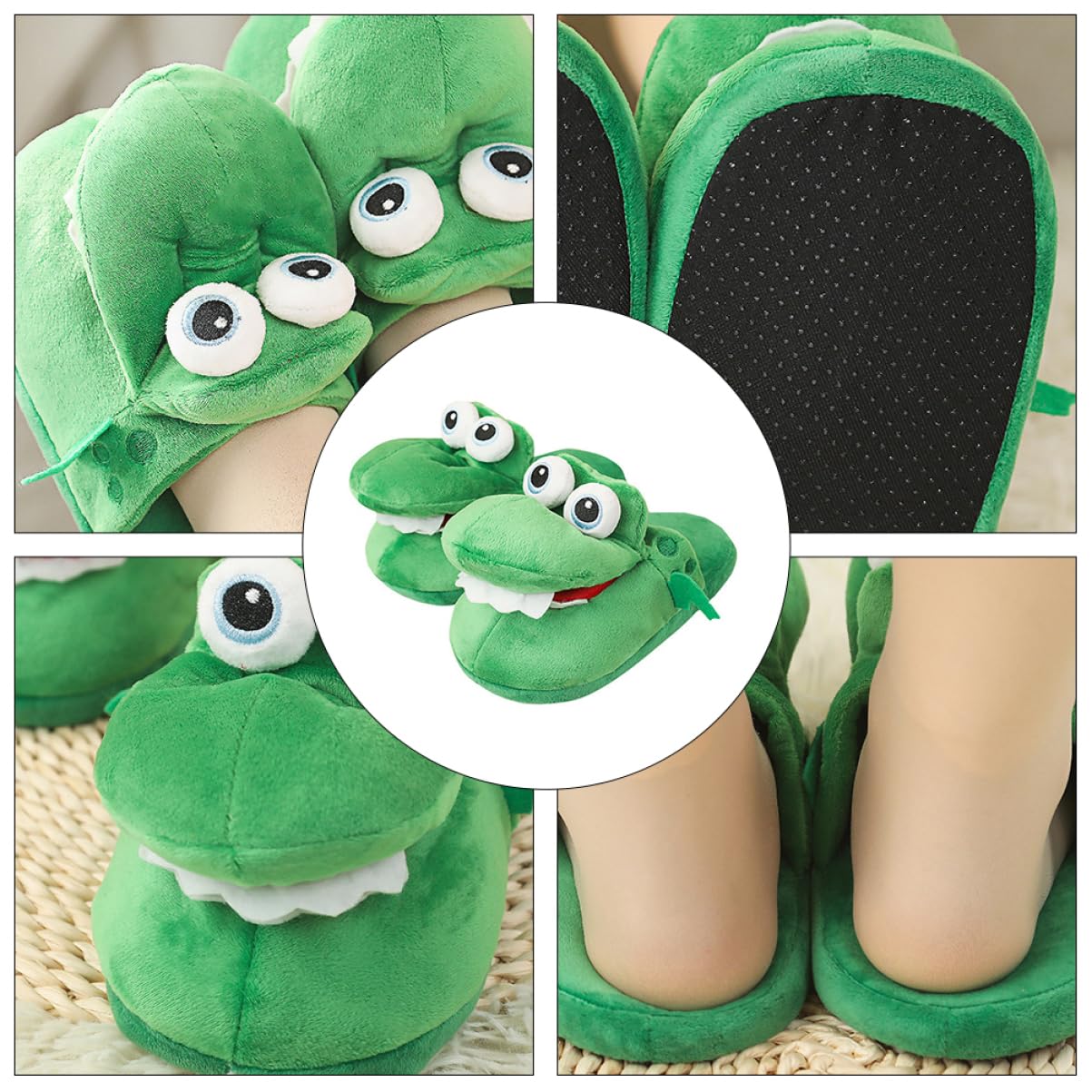 Pantuflas De Cocodrilo Parodia Zapatillas Unisex Para Hombre y Mujer Zapatillas De Rana Zapatillas De Interior Zapatillas De Hombre Lindas Zapatillas Zapatilla Cómoda Green