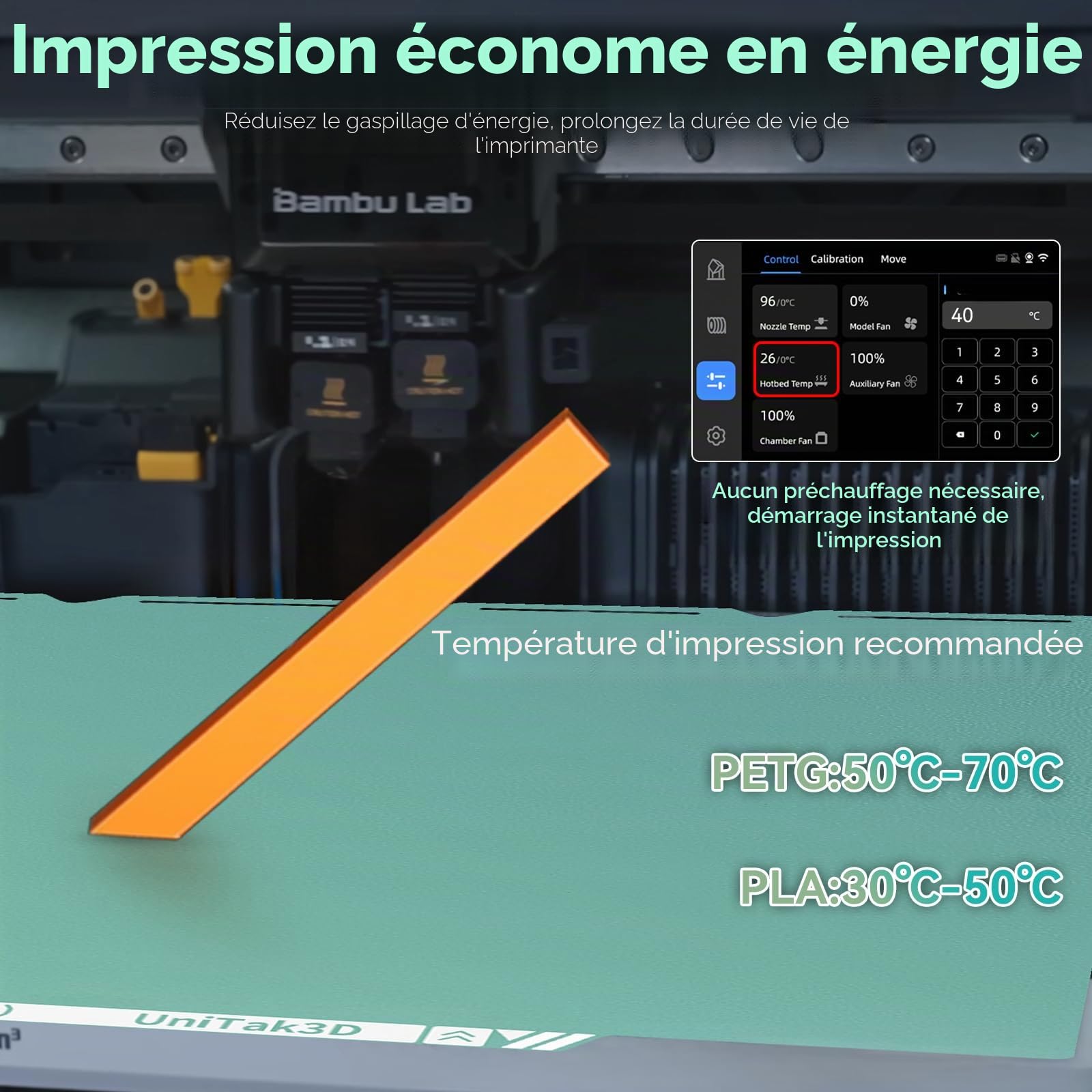 Plateau Froid 276x293mm Cold Plate Double Face Brillante & Mate, Surface Impression Basse Température Forte Adhérence, Compatible with Snapmaker U1 Imprimante 3D (Sans Colle)