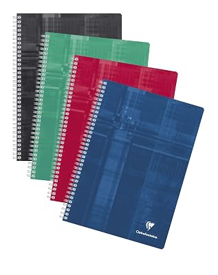 Clairefontaine 68161C Cahier spirale A4 180p grands carreaux 90g assorti
