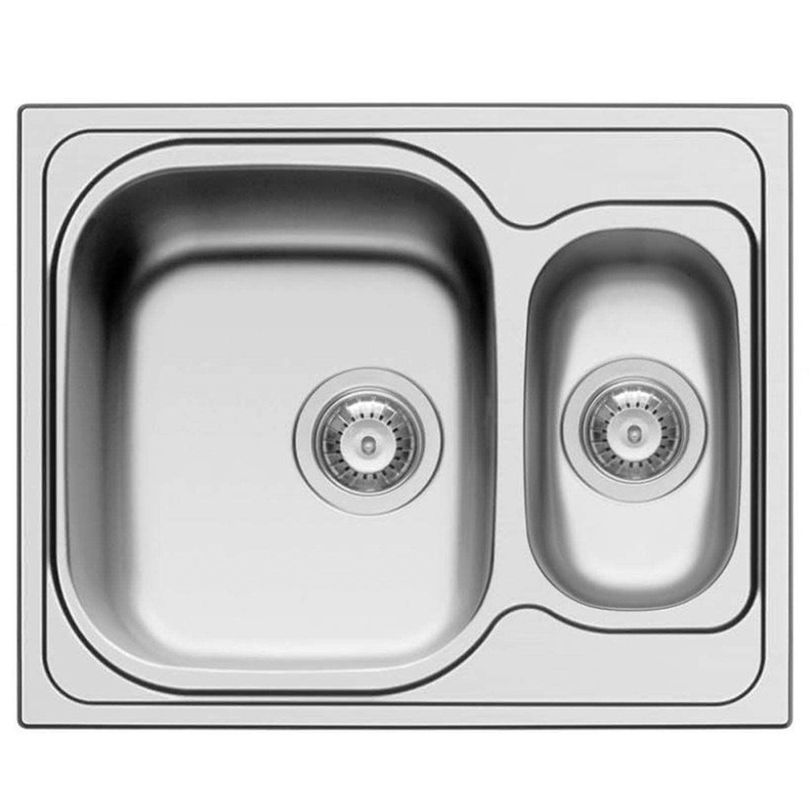 Pyramis Edelstahl-Einbauspüle 1½ Becken 62x50 cm aus 1.4301 medizinisch mit Einhebelmischer & 9 cm Arzthebel - für Arztpraxis & Labor - Spüle ohne Überlauf für hygienische Arbeitsbereiche