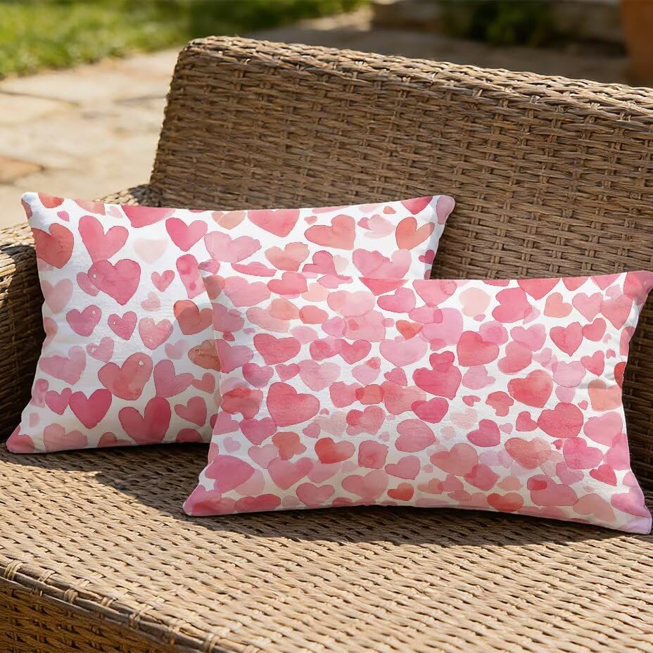 Coussin extérieur imperméable 40x70 cm rose pour décorer un canapé de jardin ou un patio cosy