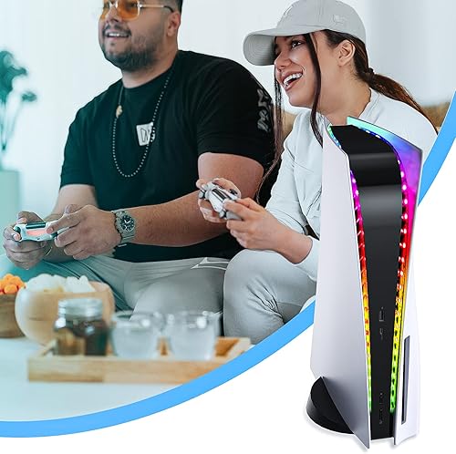 Miniatura 8 de Tira de luz LED para PS5 tiras de luz LED 5050 RGB 7 colores modos de bricolaje cambio de color y regulable con control remoto IR y alimentación USB