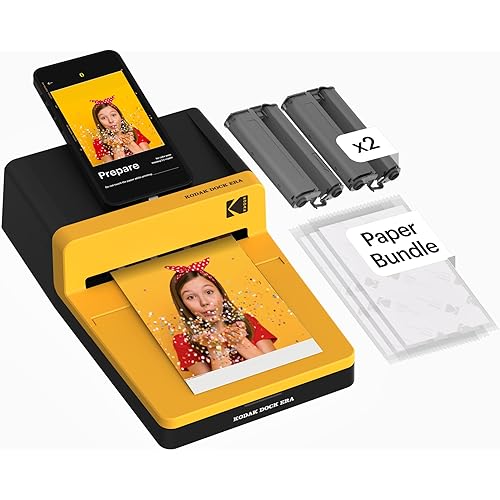 KODAK Dock ERA Plus 4PASS Instant Photo Printer, 4x6 inches, 50 Sheets Bundle