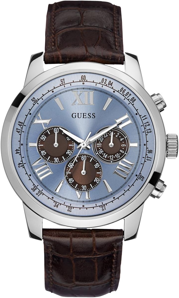 Guess uoo-Orologio da polso al quarzo in pelle W0664G2