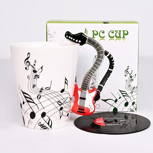 Miniatura 8 de Maustic Taza de Guitarra para Hombres y Mujeres - Regalos para Amantes de la Música para Músicos, Profesores - Regalo de Navidad y Cumpleaños - 13