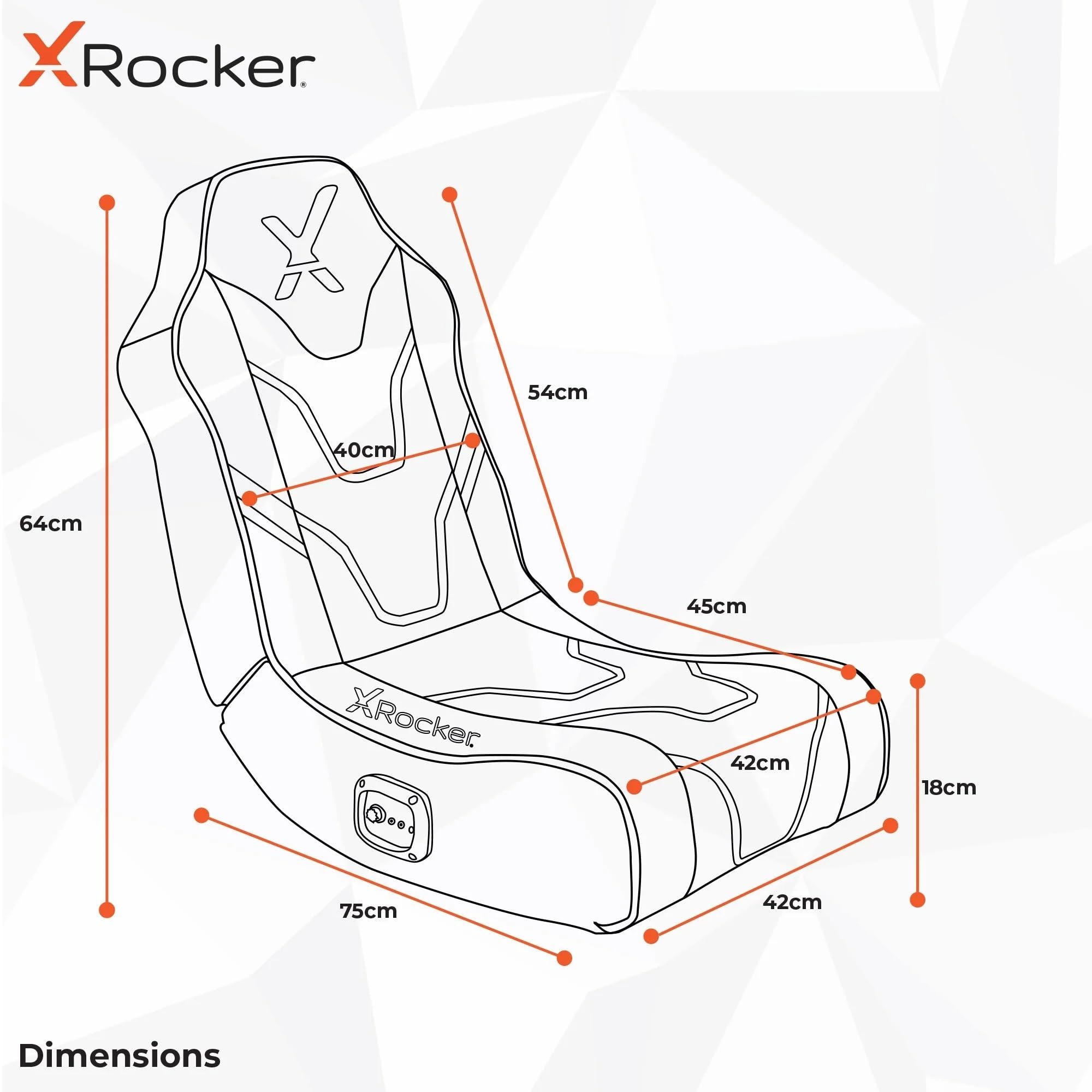 X-Rocker PlayStation Geist 2.0 - Silla mecedora de suelo para juegos de audio, altavoces con reposacabezas, soporte ergonómico, base mecedora plegable, piel sintética fácil de limpiar para niños y