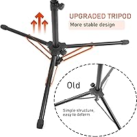 Vista 5 de Microphone Stand with IPAD Clip, Floor Foldable Mic Stand with Phone Clip,Heavy Duty Tripod Boom Arm with 2 Mic Clips and Carrying Bag for Singing