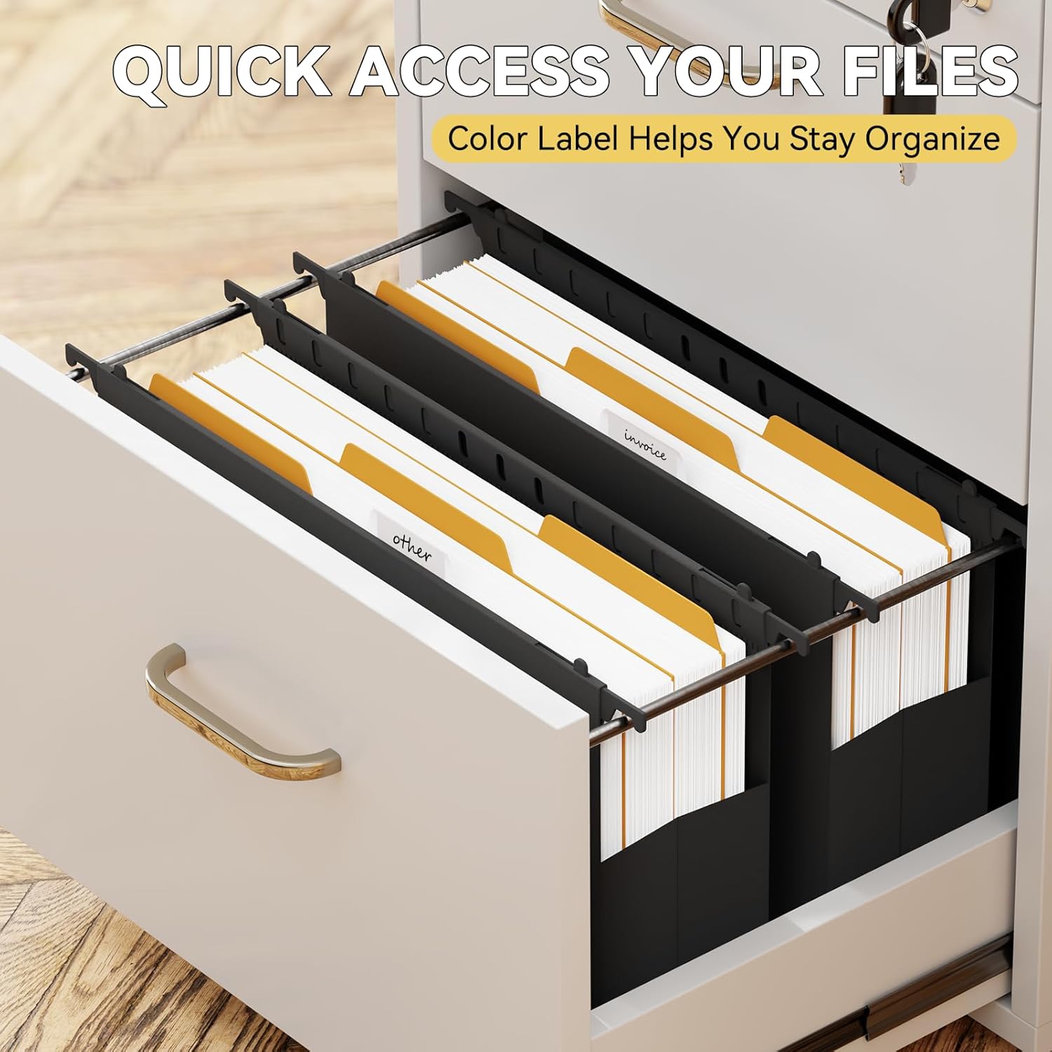 Plastic Legal Hanging File Folders Extra Capacity,3" Expanding Pocket Legal Size,Expandable Large Black Hanging Folders with Tabs,Heavy Duty Filing Cabinet Folder for Bulky Files,6 Pack