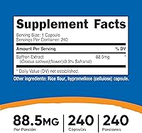 Vista 2 de Nutricost - Extracto de Azafrán 88.5 mg, 240 Cápsulas - Cápsulas vegetarianas, sin OMG, sin gluten