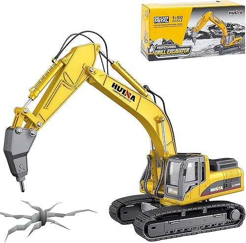 Brachiosaur Taladro excavador de juguete para vehículos de construcción, camión martillo hidráulico de aleación resistente, escala 150, camión de