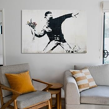 正規品 絵画53】バンクシー 花束を投げる男性★ポスター絵アートパネル有名 正規品 絵画53 】バンクシー 花束を投げる男性☆ポスター絵
