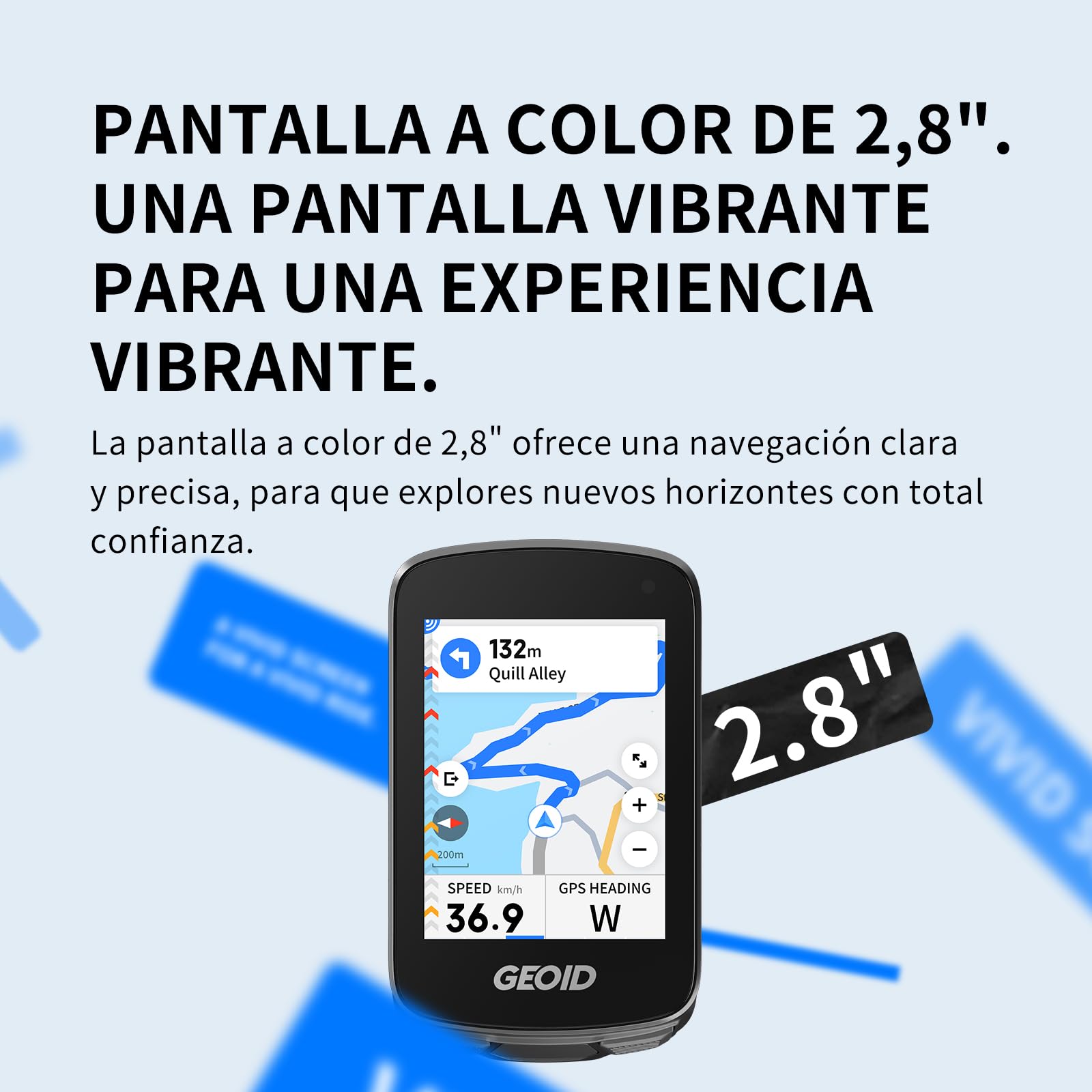 GEOID CC700 Pro GPS Ciclocomputador Touchscreen 2,8 Pulgadas con Mapas Completos – Ciclocomputador Bicicleta GPS Sin Cables con Navegación por Mapa, IPX7 Impermeable