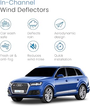 EdgeVisors Wind Deflectors for Audi Q7 MK2 Door 5 Door SUV 4pc Accessories | 4pc Set, In-Channel Rain Guards & Accessories
