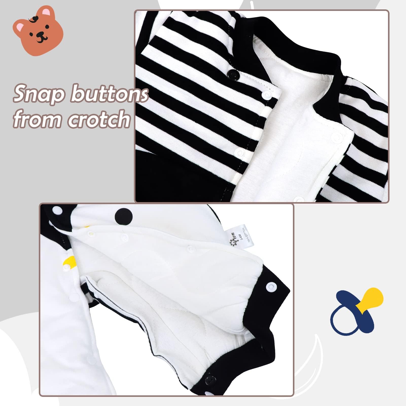 Bambino Pagliaccetto con Cappuccio Scarpe Tute da neve Cartone Animato Jumpsuit Inverno Caldo Tutine Set, Pinguino 9-12 Mesi