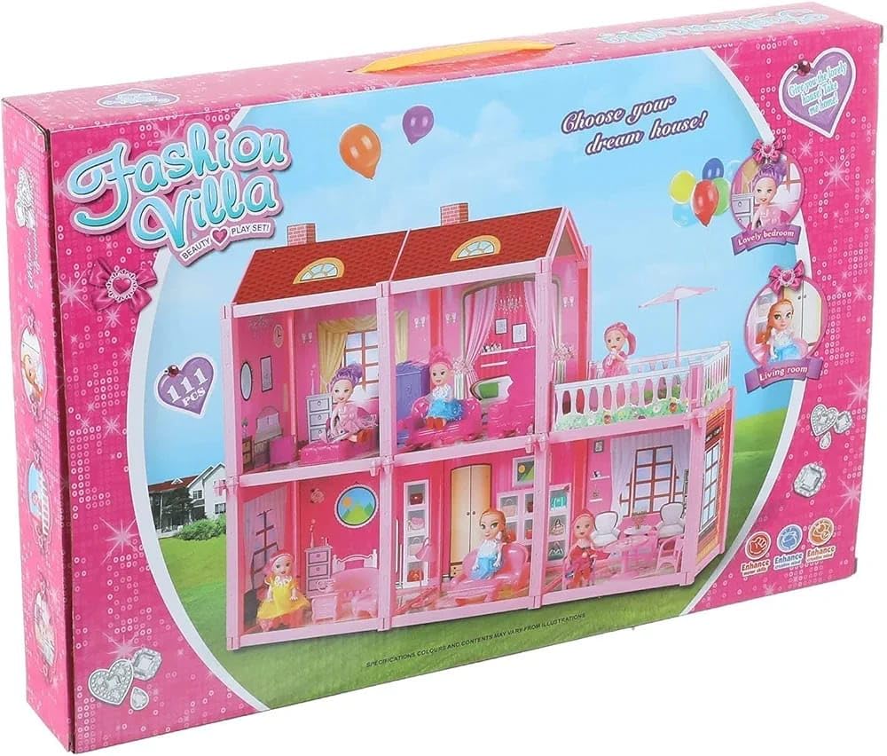 ARIA Doll House DIY 111PCS Accessories, Furniture Pretend Play Gift Toys for 3 to 10 Year Old Girls Multi Color Doll House Set for Girls, Doll House with Bed Room, Kitchen & Furniture Set for (B0D5M4JMLV) Amazon Price History, Amazon Price Tracker