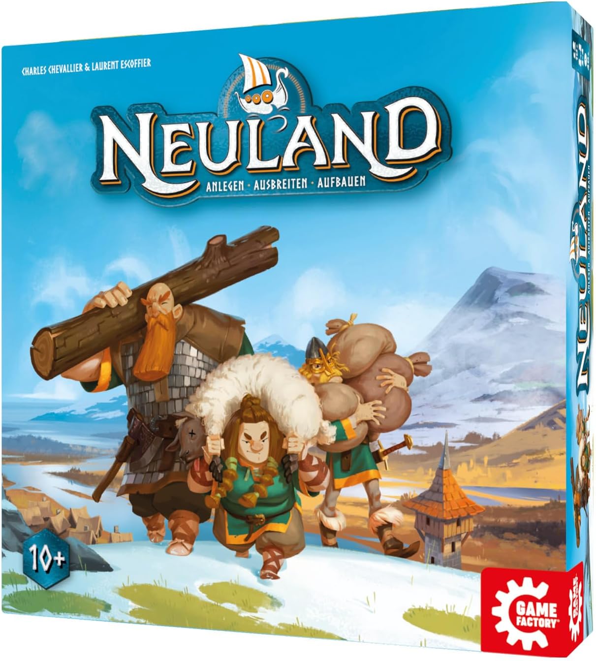 Game Factory 646080 Neuland, Strategic Family Game from 10 Years, Tactical Board Game for 2-4 Players, Board Game