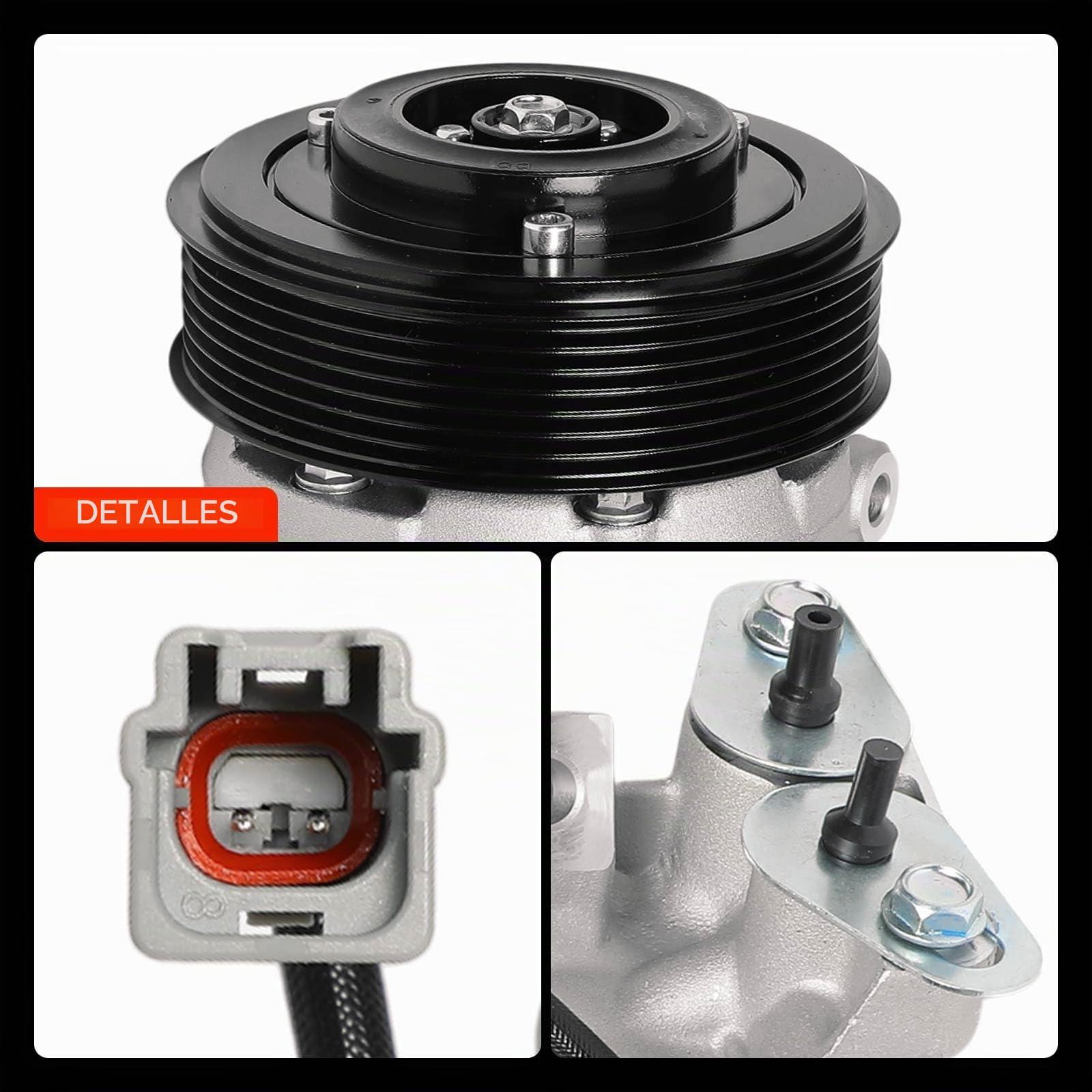 Frankberg Compresor de aire acondicionado con embrague 8200956574 | Compatible con: Scénic III JZ0/1, Scénic III Van JZ0/1, M.e.g.a.n.e III Grandtour KZ0/1