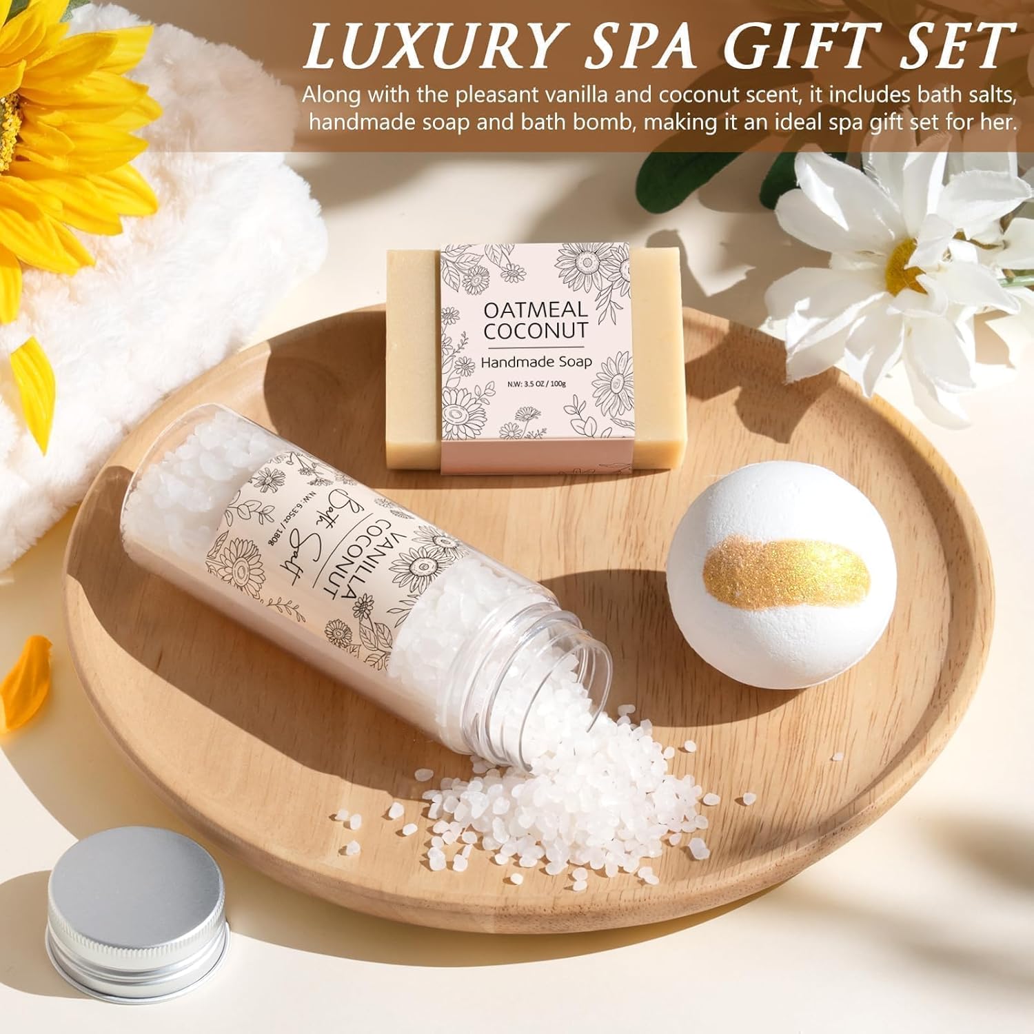 Valentine's Day Birthday Gifts for Women Self Care Get Well Soon Gift Baskets, Spa Care Package Thinking of You Sunflower Gifts, Sending Sunshine Box Unique Gift for Women Wife Her Girlfriend Mom Sis - Image 9