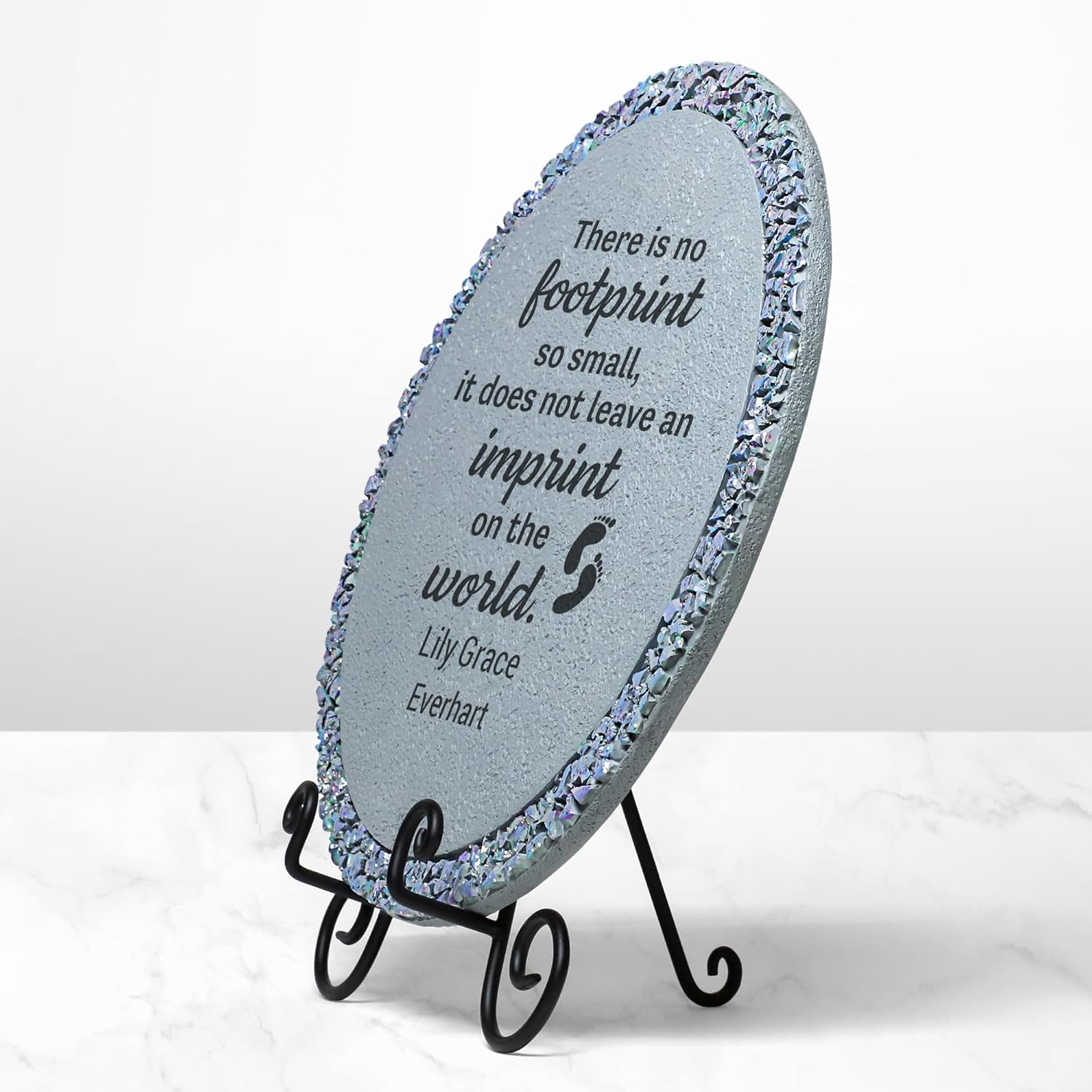 Let's Make Memories Personalized Memorial Garden Stone - Tiny Imprints - Sympathy - 12" Dia.