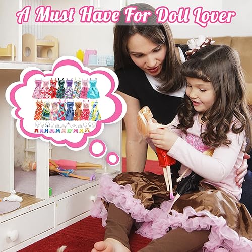 Miniatura 7 de 32 piezas de ropa de muñeca para muñeca Barbie colección de accesorios de muñeca de 115 pulgadas con 16 vestidos  6 accesorios de joyería  10