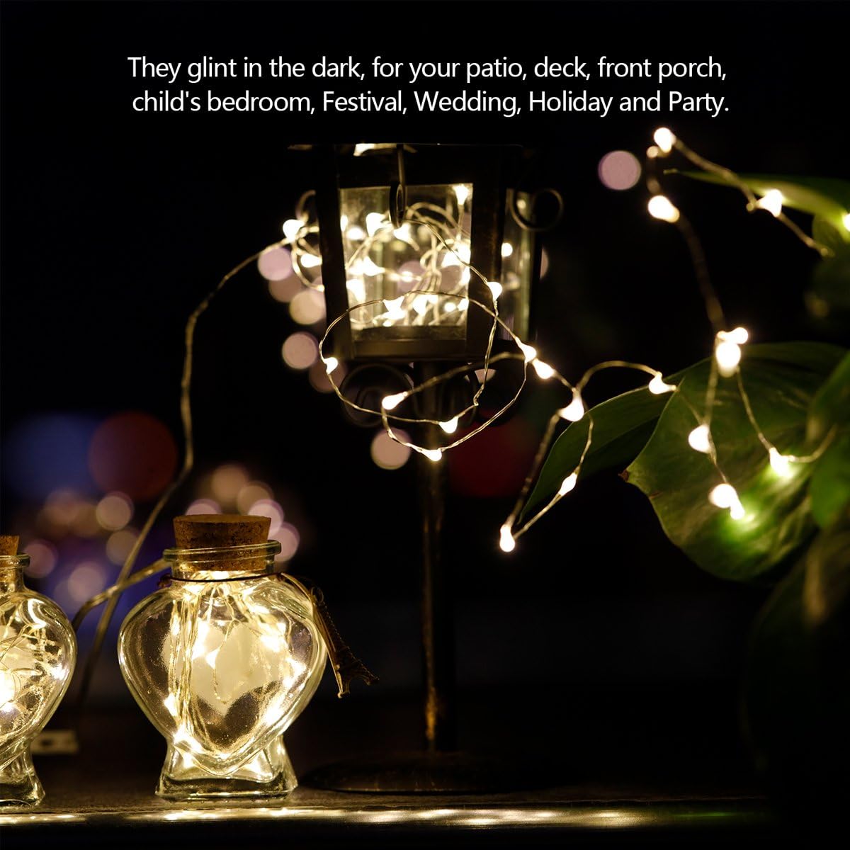 LIIDA LED Fairy String Lights, 12-Pack 20 Micro Lights On Silver Copper Wire (Batteries Include) for DIY Wedding Centerpiece, Mason Jar Craft, Christmas Tree, Garlands, Party Decoration (Warm White)