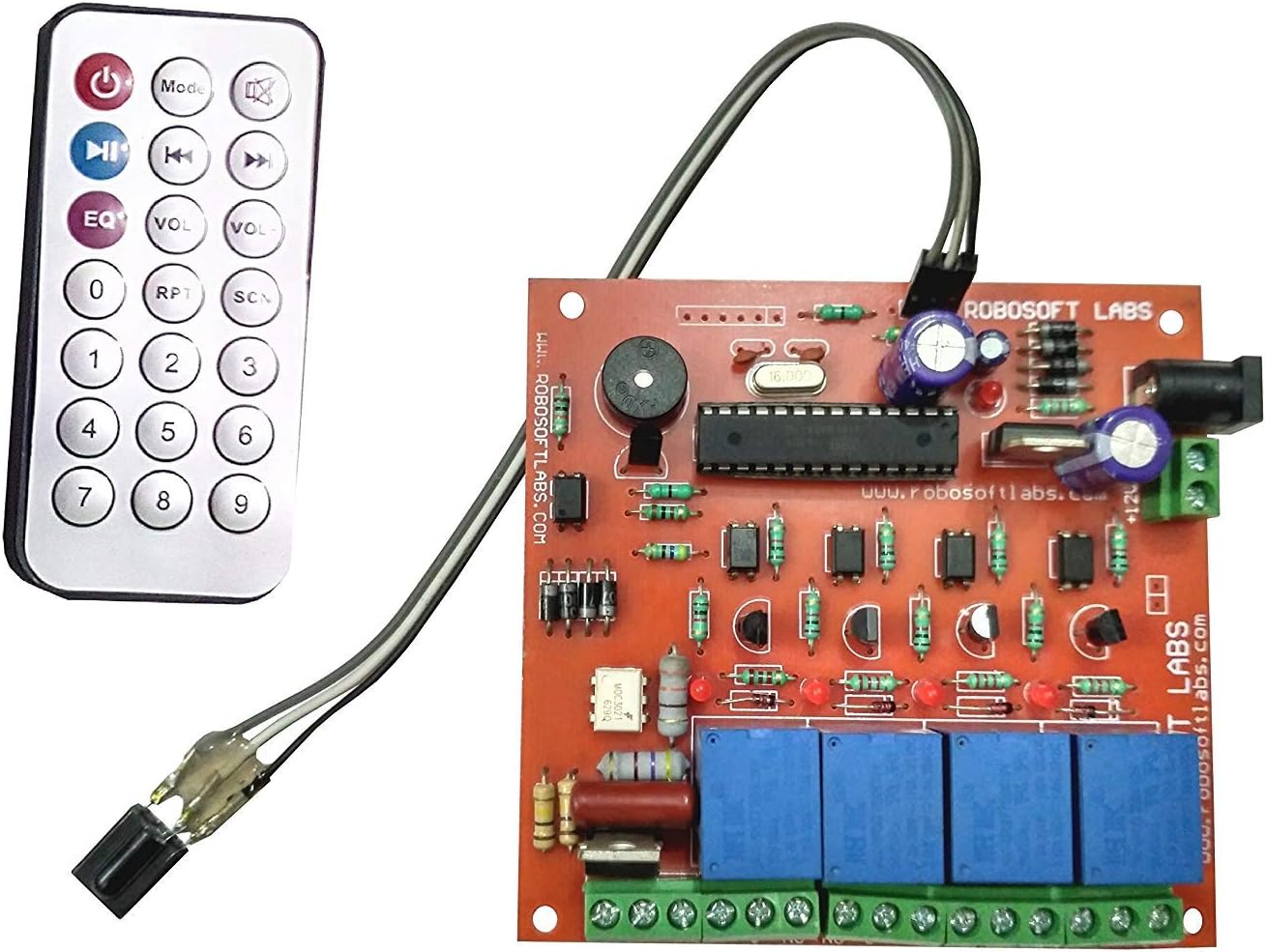 Robosoft Labs IR (Infrared) 5 Ch (4 Lights +1 Fan Speed/Dimmer) Remote Control Wireless Home Automation Module