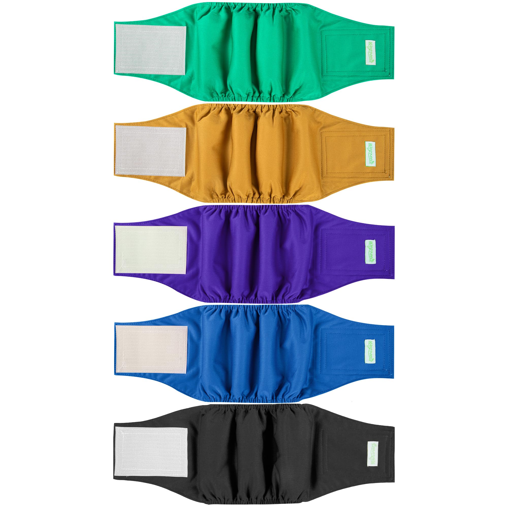 wegreeco Small Dog Diapers Male,Reusable Belly Bands for Male Dogs,Washable Doggie Puppy Diapers Wraps,Medium Large Size(5 Pack, Purple Gold, Medium)