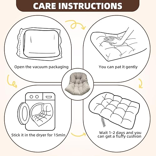 Miniatura 7 de Cojines para silla de huevos colgantes para exteriores, impermeables, color azul marino, cojín para silla hamaca con lazos, almohadillas de repuesto