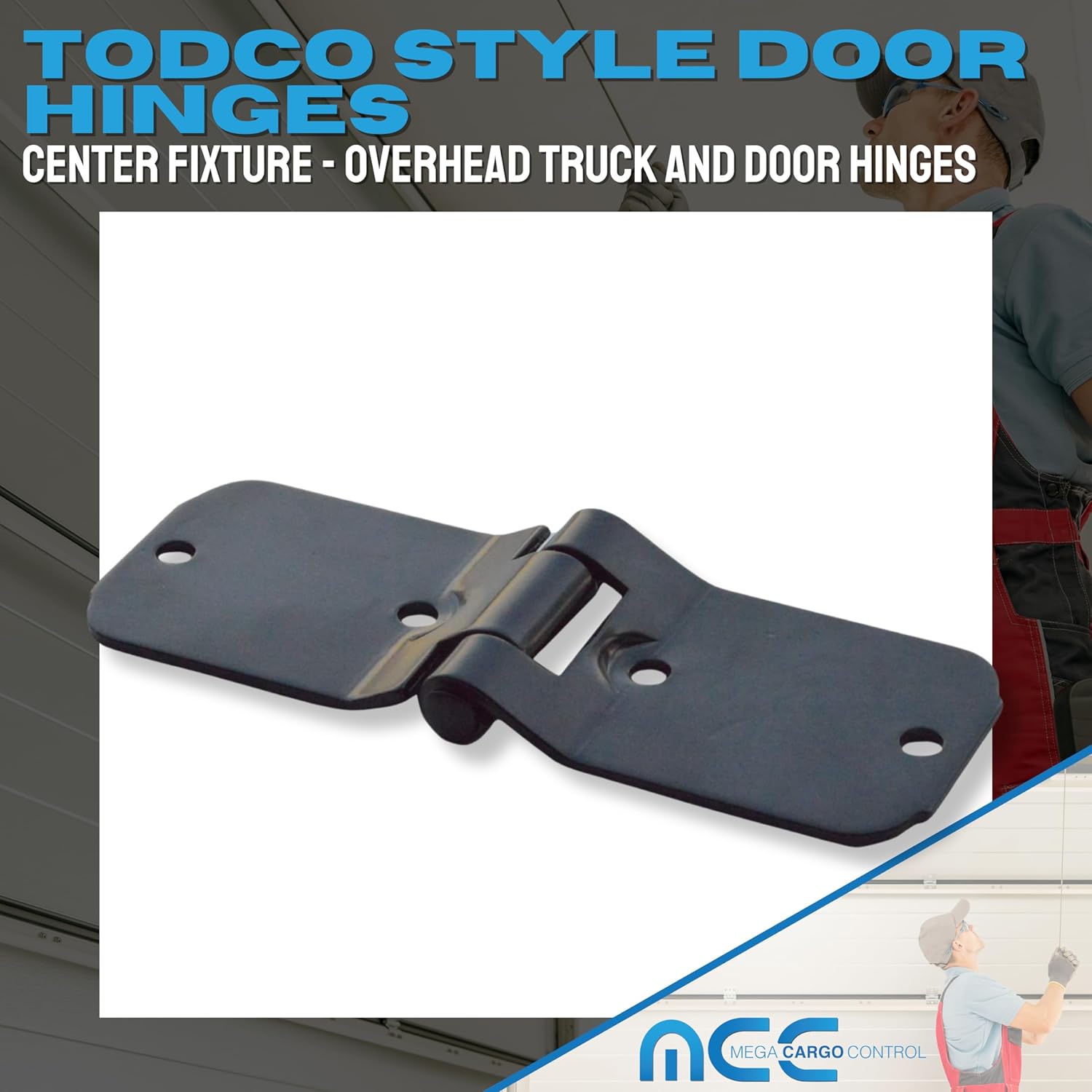 Mega Cargo Control 4 - Pack Todco Door Center Hinge for Overhead Roll Up Door Truck Box Truck Door, Industrial Door. (6 oz)