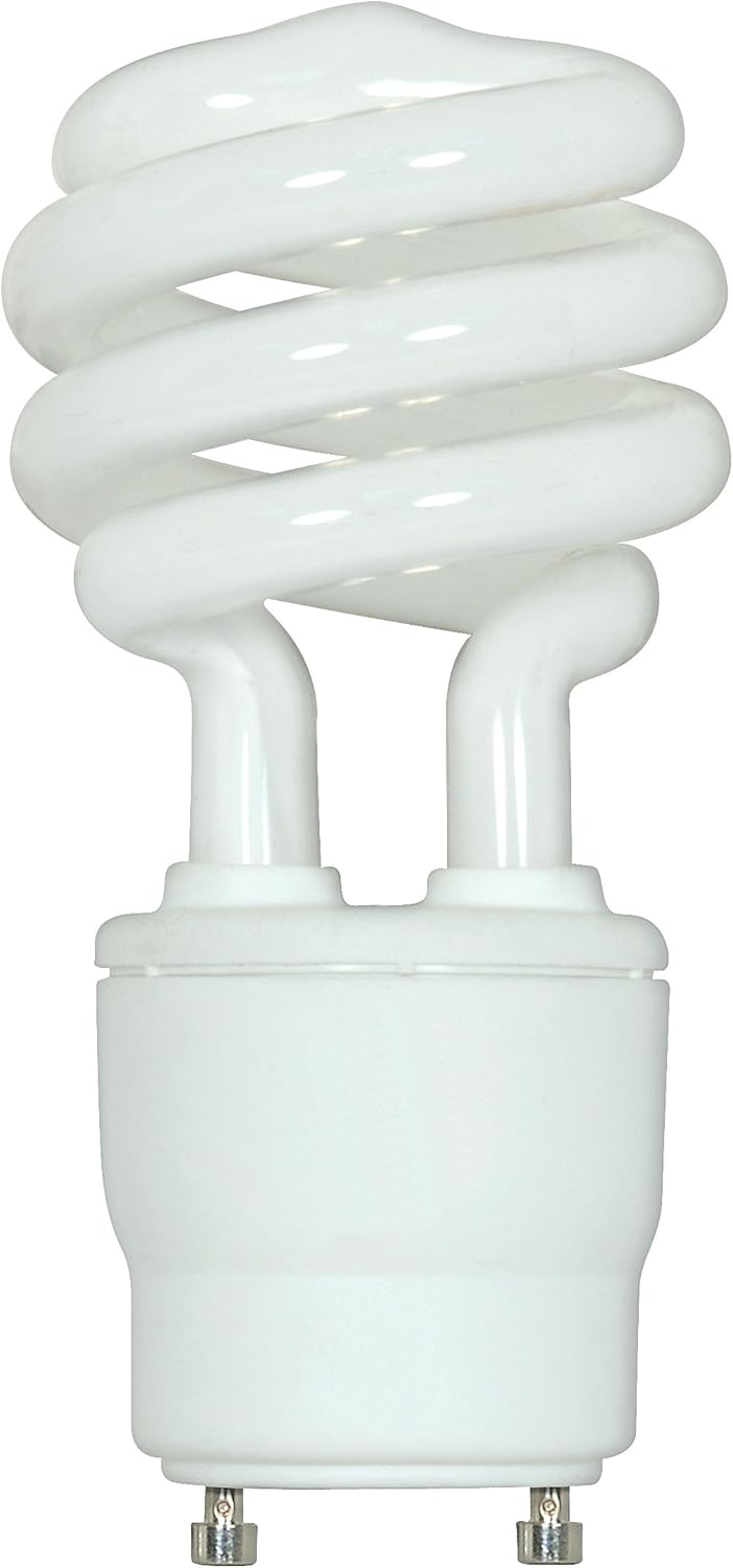 Satco S8204 15 Watt (60 Watt) 950 Lumens Mini Spiral CFL Soft White 2700K GU24 Base Light Bulb