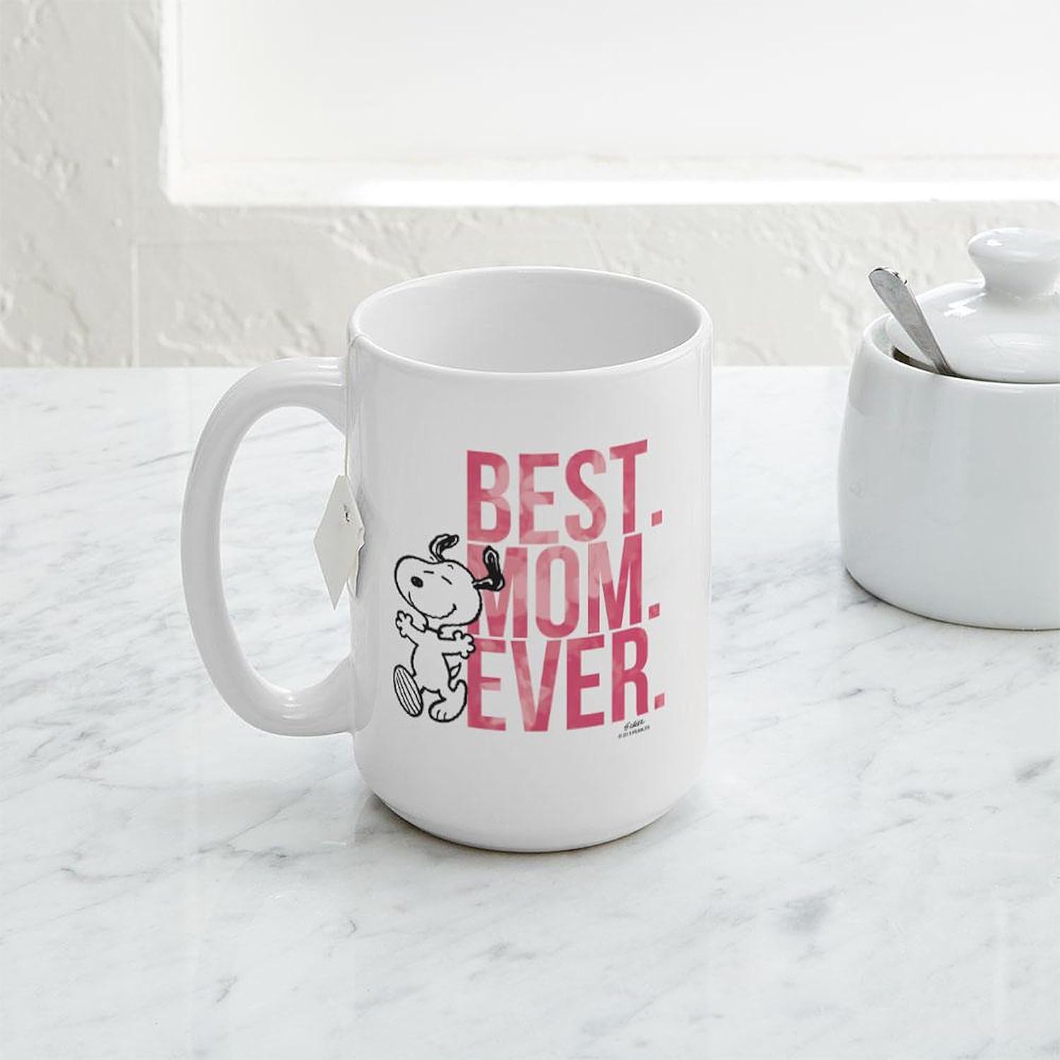 CafePress Snoopy Best Mom Ever Large Mug 15 oz (444 ml) Ceramic Coffee Mug