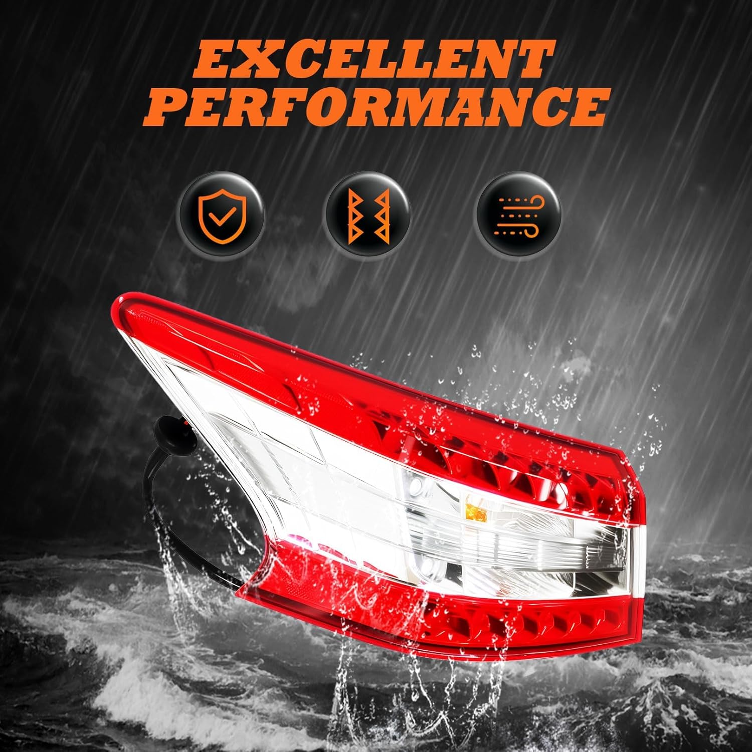 Left Side Outer Tail Light Assembly Compatible with Sentra 2013 2014 2015 Driver Side Rear Taillight Taillamp 265553SG0A NI2804100