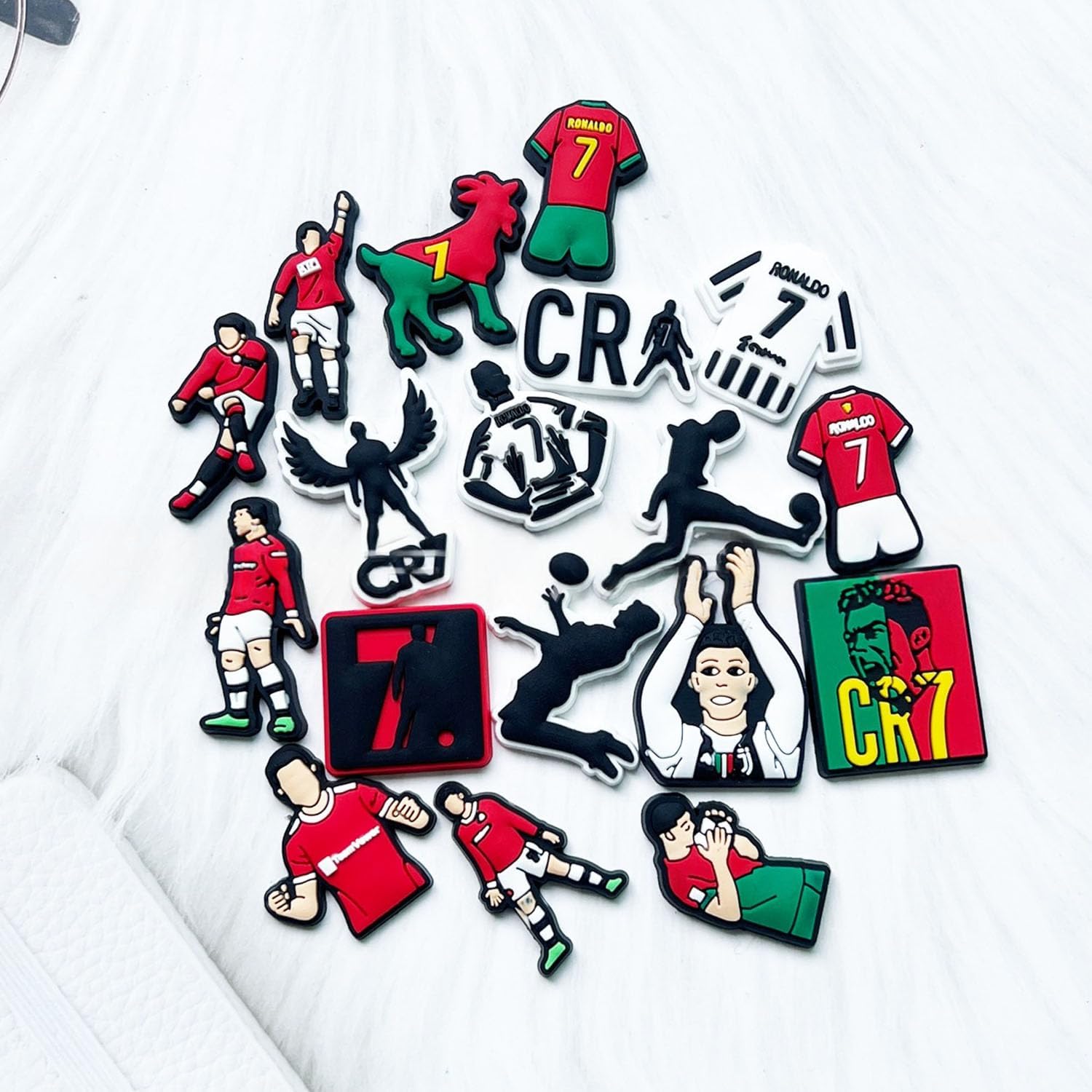Joyhey 18 Pcs Sports Shoe Charms Soccer Pins Charms Football Charm Decoration for Clog