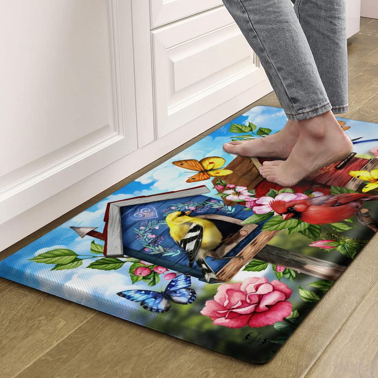 Briarwood Lane Floral Birdhouses Comfort Mat