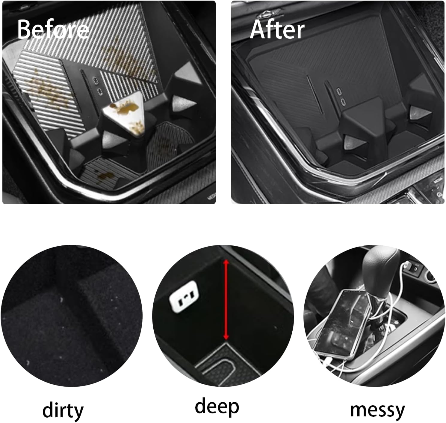 for 2025 BMW X3 Center Console Organizer for BMW X3 G45 (30 xDrive/M50 xDrive), Non-Slip Silicone Console Pallet Coaster Cup Holder Interior Accessories