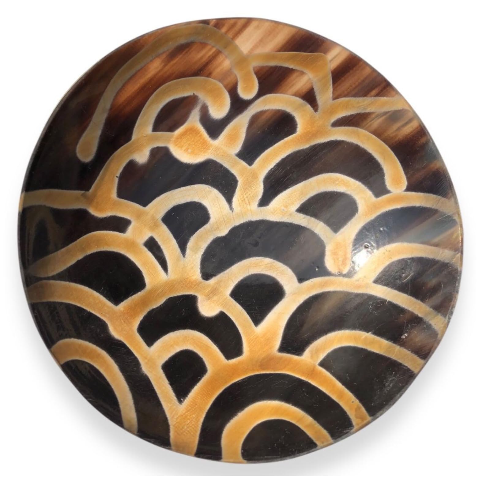 Genuine Handcrafted 10cm Diameter Horn Bowl |Bowls Mug Real Handmade 100 Natural Horn Palm Dish