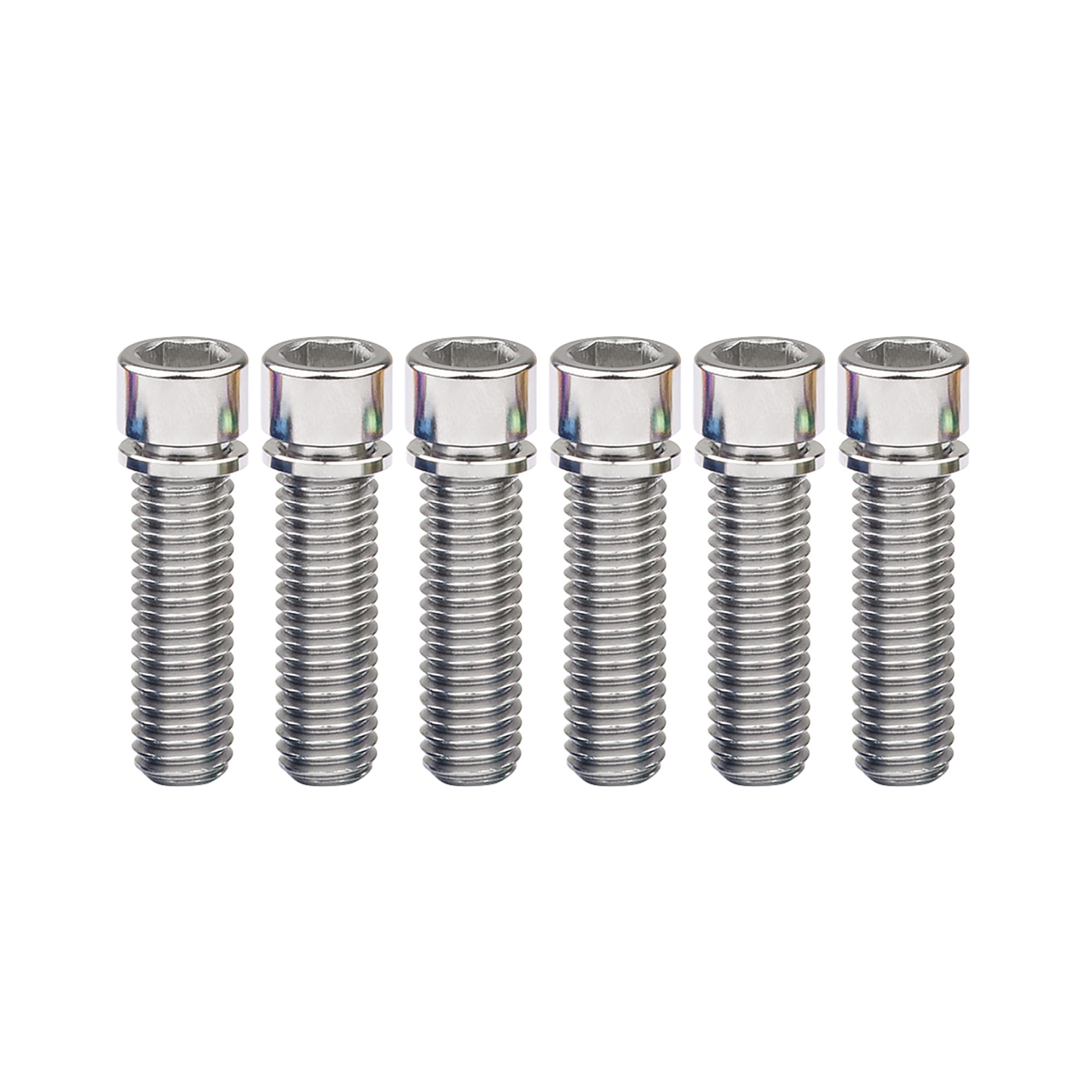 DWAMMEBRS Bolt M8x25mm Square Head Allen Screw With Washer For Bicycle Parts Pack Of 6(Titanium)
