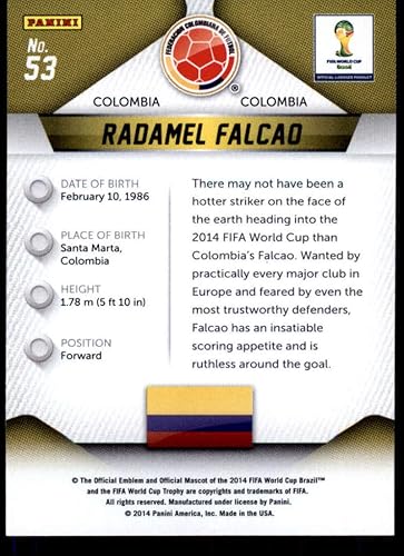 Miniatura 2 de 2014 Panini World Cup Prizm #53 Radamel Falcao Colombia Soccer Card