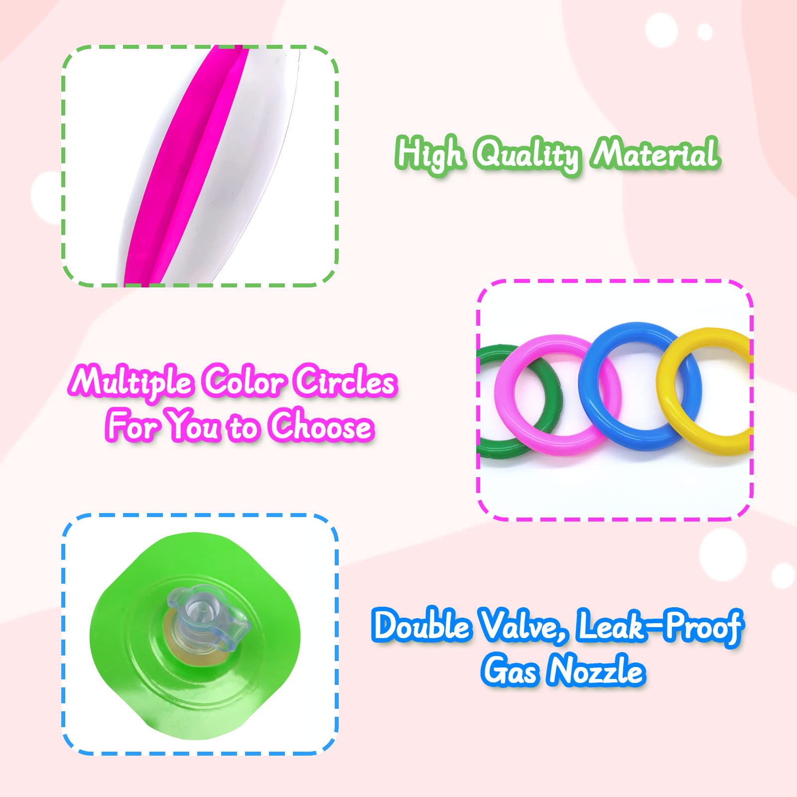 Lot de 2 Jeux de Lancer d'anneaux gonflables pour Oreilles de Lapin (2 Ensembles, 8 Anneaux et 1 Pompe)| Fournitures de fête pour Enfants ou Famille