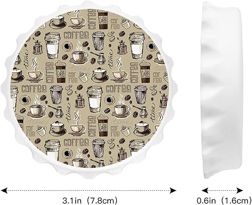 Miniatura 2 de Coffee Beer Bottle Opener Fridge Magnets, Abstract Vintage Esppresso Beans Cups Drink Magnetic Strong Refrigerator Sticker for Withboard Cool Gadget