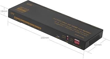 ViewHD 1 in 4 Out 1x4 Splitter Audio Extractor | HDMI 2.0 HDCP 2.2 4K@60Hz | 4K to 1080P Scaler | HDR Dolby Vision | 3.5mm Jack Optical and HDMI Audio Outputs to HDMI AVR Receiver | Model UHD1X4SA