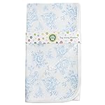 Little Me Blankets for Baby Girls\' Swaddling Receiving Blanket, Blue Roses, 30 x 27 Inches