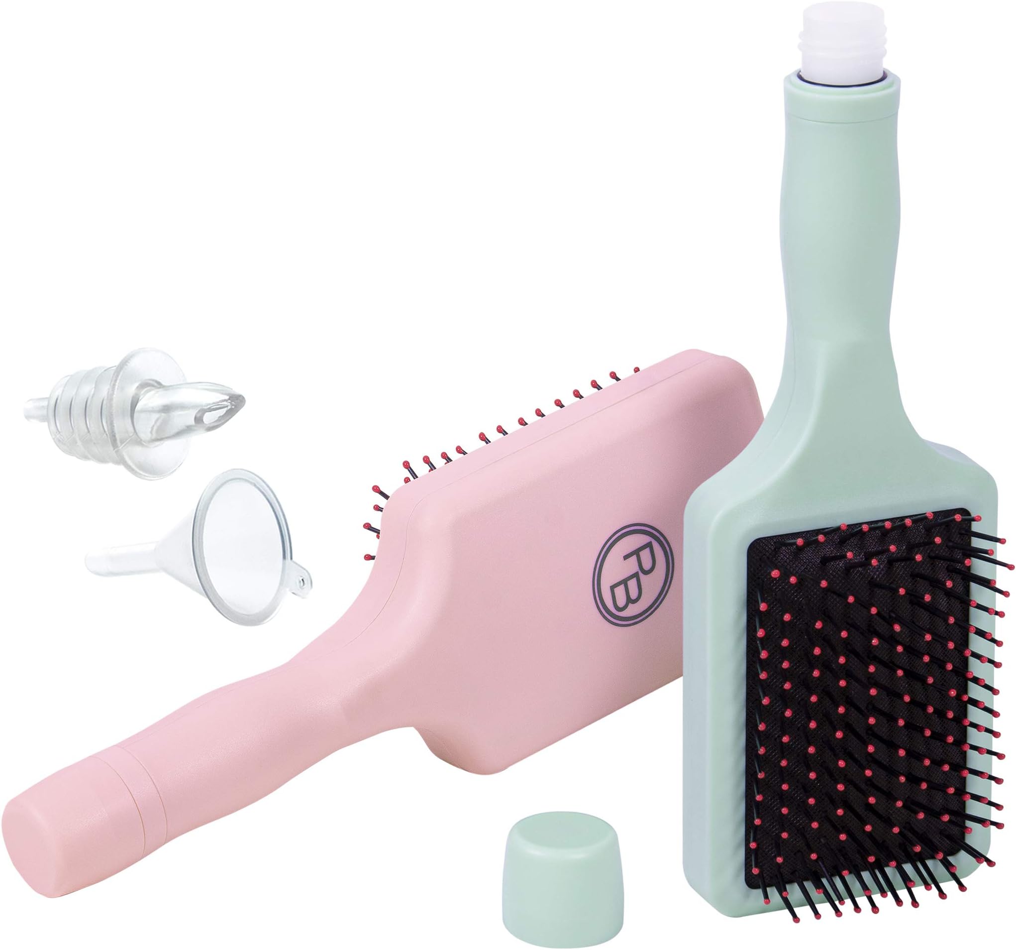 GoPong Party Brush Flask 2 Pack (16 oz Total) - Hidden Alcohol Travel Flasks – Secret Liquor Containers for Beaches, Cruises, and Sports Events – Includes Funnel & Spout